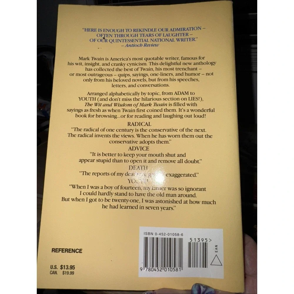 The Wit and Wisdom of Mark Twain - Paperback By Ayres, Alex - ACCEPTABLE